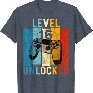 Level 16 Unlocked Video Gamer T-Shirt - Sweet 16 Birthday  - NWOT